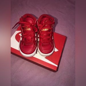 Girls' size 6 red Adidas sneakers